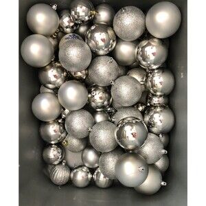 77pcs Christmas Silver Balls Ornaments Christmas Tree Balls Hanging Decor